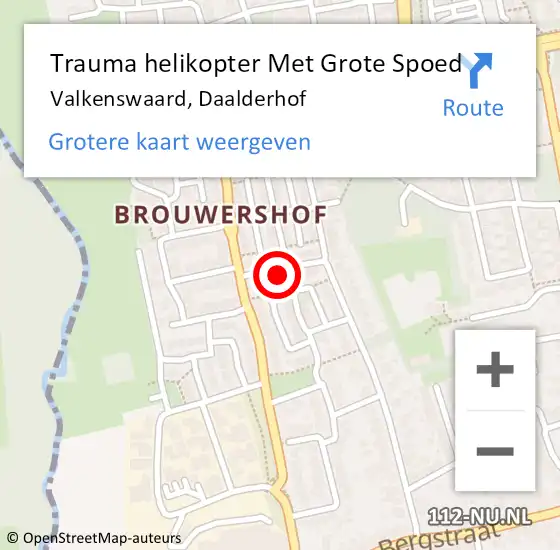 Locatie op kaart van de 112 melding: Trauma helikopter Met Grote Spoed Naar Valkenswaard, Daalderhof op 8 juni 2023 21:43