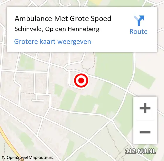 Locatie op kaart van de 112 melding: Ambulance Met Grote Spoed Naar Schinveld, Op den Henneberg op 9 juni 2023 10:49