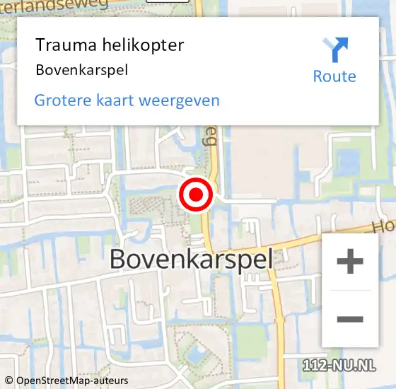 Locatie op kaart van de 112 melding: Trauma helikopter Bovenkarspel op 9 juni 2023 11:17