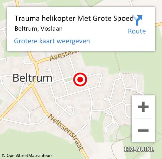 Locatie op kaart van de 112 melding: Trauma helikopter Met Grote Spoed Naar Beltrum, Voslaan op 9 juni 2023 13:39