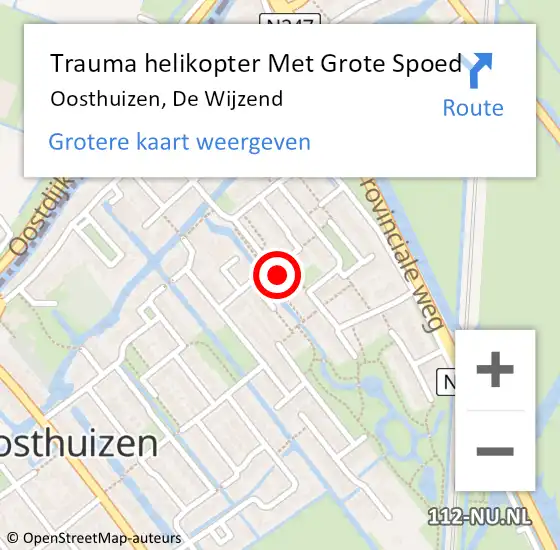 Locatie op kaart van de 112 melding: Trauma helikopter Met Grote Spoed Naar Oosthuizen, De Wijzend op 9 juni 2023 14:47