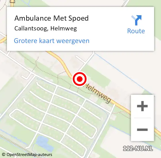Locatie op kaart van de 112 melding: Ambulance Met Spoed Naar Callantsoog, Helmweg op 9 juni 2023 14:56