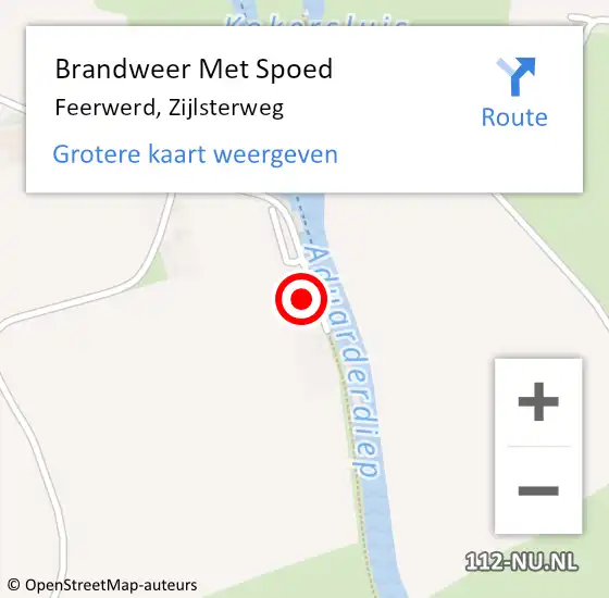 Locatie op kaart van de 112 melding: Brandweer Met Spoed Naar Feerwerd, Zijlsterweg op 9 juni 2023 17:20