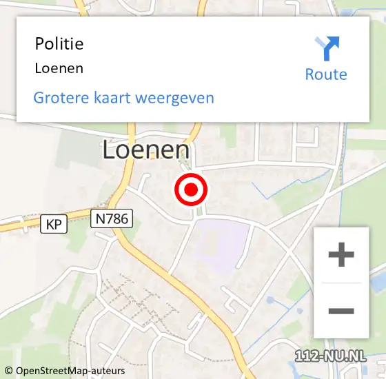 Locatie op kaart van de 112 melding: Politie Loenen op 9 juni 2023 17:51
