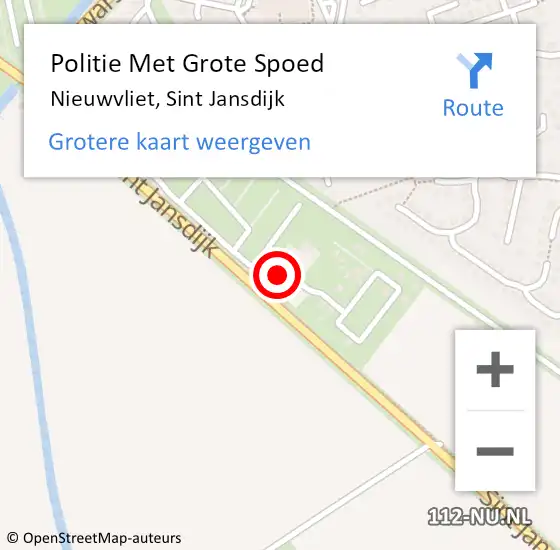 Locatie op kaart van de 112 melding: Politie Met Grote Spoed Naar Nieuwvliet, Sint Jansdijk op 9 juni 2023 19:11