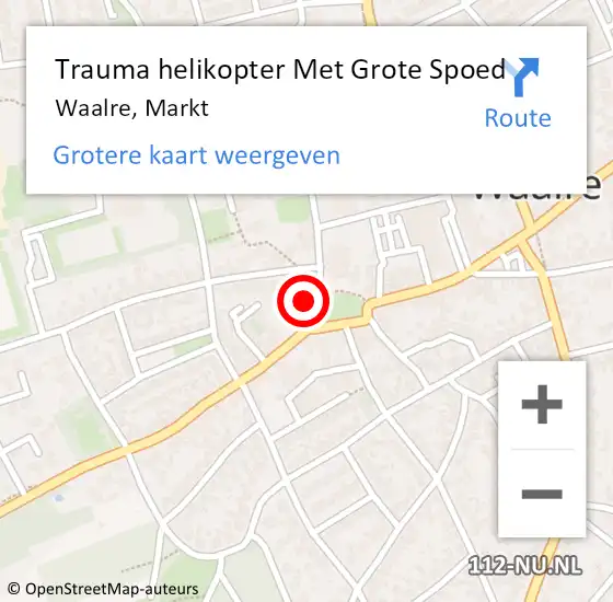 Locatie op kaart van de 112 melding: Trauma helikopter Met Grote Spoed Naar Waalre, Markt op 9 juni 2023 19:39