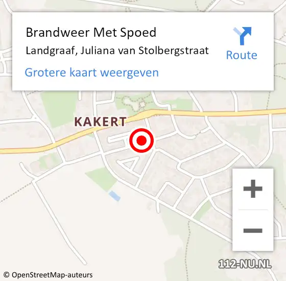 Locatie op kaart van de 112 melding: Brandweer Met Spoed Naar Landgraaf, Juliana van Stolbergstraat op 9 juni 2023 20:44