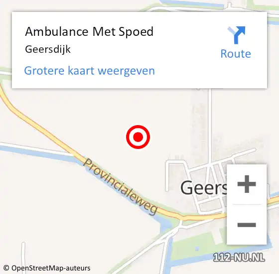 Locatie op kaart van de 112 melding: Ambulance Met Spoed Naar Geersdijk op 9 juni 2023 23:03