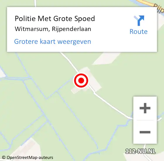 Locatie op kaart van de 112 melding: Politie Met Grote Spoed Naar Witmarsum, Rijpenderlaan op 10 juni 2023 01:40