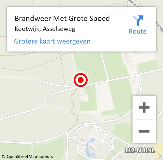Locatie op kaart van de 112 melding: Brandweer Met Grote Spoed Naar Kootwijk, Asselseweg op 10 juni 2023 01:58
