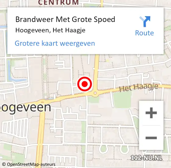 Locatie op kaart van de 112 melding: Brandweer Met Grote Spoed Naar Hoogeveen, Het Haagje op 10 juni 2023 02:25