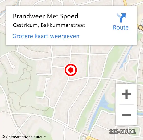 Locatie op kaart van de 112 melding: Brandweer Met Spoed Naar Castricum, Bakkummerstraat op 10 juni 2023 10:39