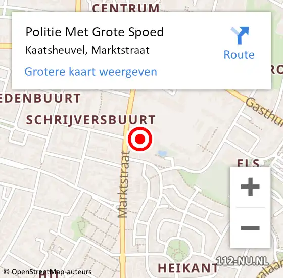 Locatie op kaart van de 112 melding: Politie Met Grote Spoed Naar Kaatsheuvel, Marktstraat op 10 juni 2023 12:23