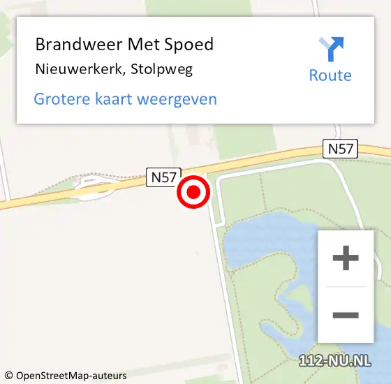 Locatie op kaart van de 112 melding: Brandweer Met Spoed Naar Nieuwerkerk, Stolpweg op 10 juni 2023 14:16