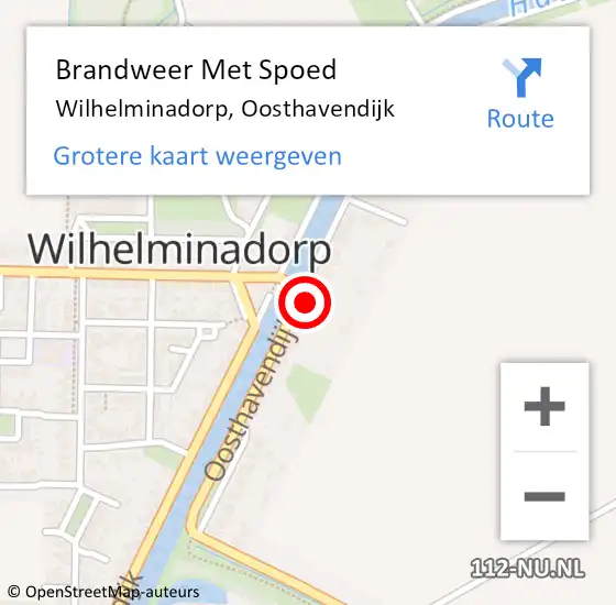 Locatie op kaart van de 112 melding: Brandweer Met Spoed Naar Wilhelminadorp, Oosthavendijk op 10 juni 2023 15:46