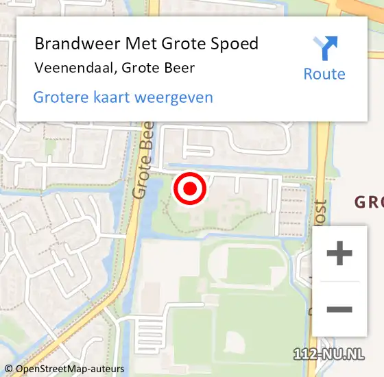 Locatie op kaart van de 112 melding: Brandweer Met Grote Spoed Naar Veenendaal, Grote Beer op 10 juni 2023 17:51