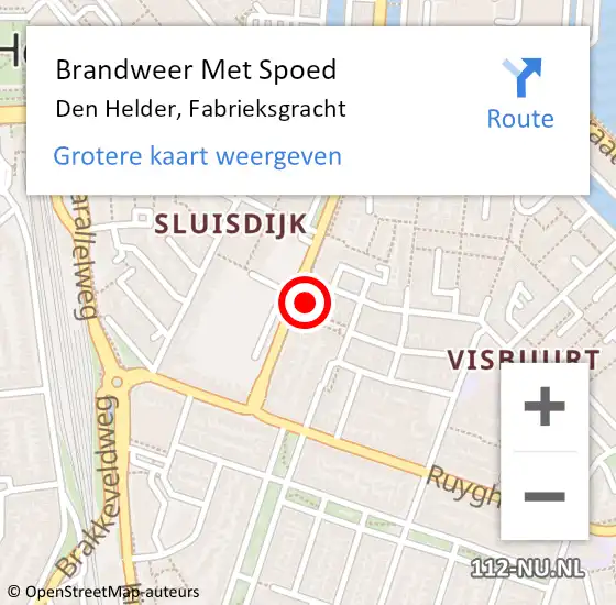 Locatie op kaart van de 112 melding: Brandweer Met Spoed Naar Den Helder, Fabrieksgracht op 10 juni 2023 18:31