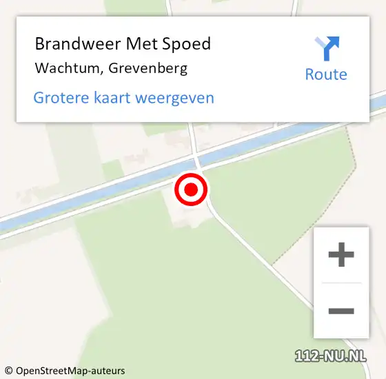 Locatie op kaart van de 112 melding: Brandweer Met Spoed Naar Wachtum, Grevenberg op 11 juni 2023 03:37