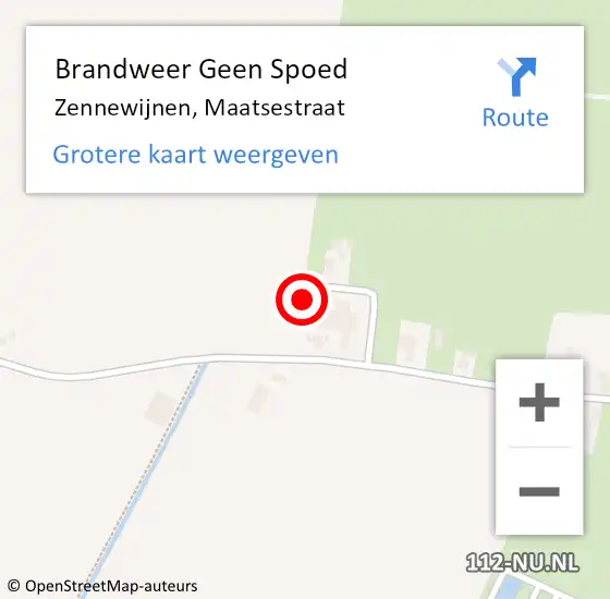 Locatie op kaart van de 112 melding: Brandweer Geen Spoed Naar Zennewijnen, Maatsestraat op 11 juni 2023 08:17