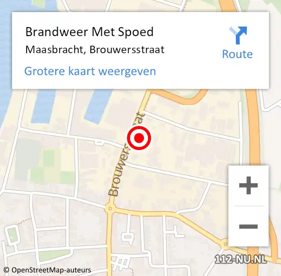 Locatie op kaart van de 112 melding: Brandweer Met Spoed Naar Maasbracht, Brouwersstraat op 11 juni 2023 09:24