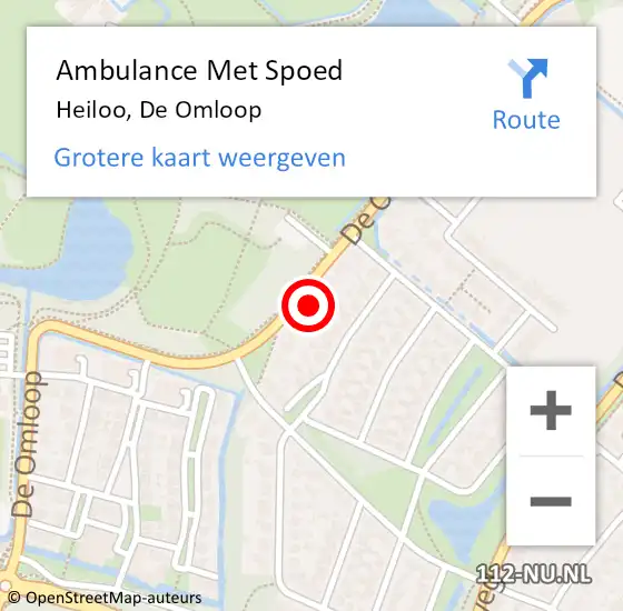 Locatie op kaart van de 112 melding: Ambulance Met Spoed Naar Heiloo, De Omloop op 11 juni 2023 09:46