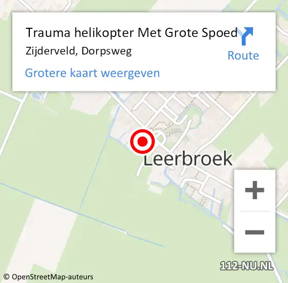 Locatie op kaart van de 112 melding: Trauma helikopter Met Grote Spoed Naar Zijderveld, Dorpsweg op 11 juni 2023 09:51
