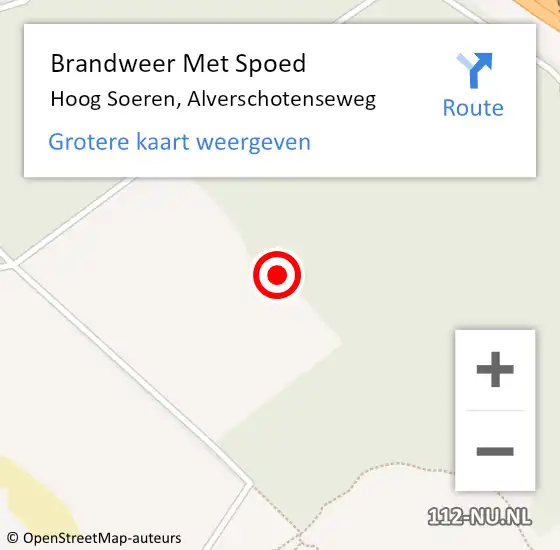 Locatie op kaart van de 112 melding: Brandweer Met Spoed Naar Hoog Soeren, Alverschotenseweg op 11 juni 2023 10:42