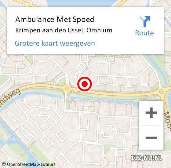 Locatie op kaart van de 112 melding: Ambulance Met Spoed Naar Krimpen aan den IJssel, Omnium op 11 juni 2023 12:01