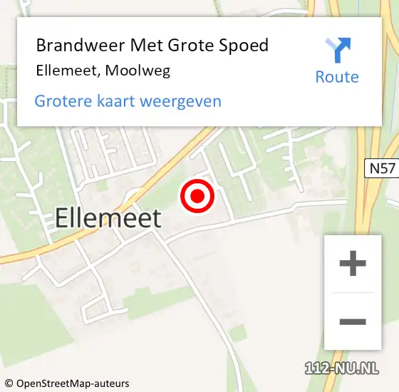 Locatie op kaart van de 112 melding: Brandweer Met Grote Spoed Naar Ellemeet, Moolweg op 11 juni 2023 12:57