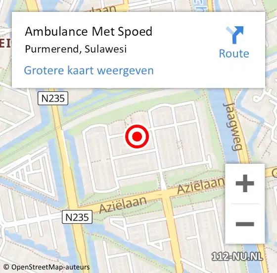 Locatie op kaart van de 112 melding: Ambulance Met Spoed Naar Purmerend, Sulawesi op 11 juni 2023 13:12