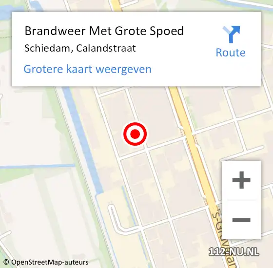 Locatie op kaart van de 112 melding: Brandweer Met Grote Spoed Naar Schiedam, Calandstraat op 11 juni 2023 13:34
