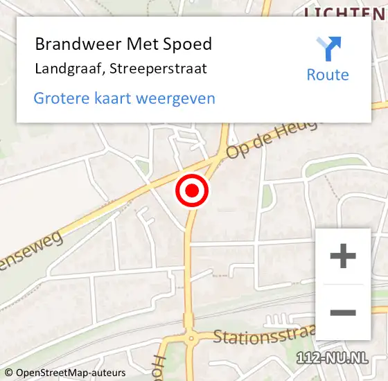 Locatie op kaart van de 112 melding: Brandweer Met Spoed Naar Landgraaf, Streeperstraat op 11 juni 2023 14:30