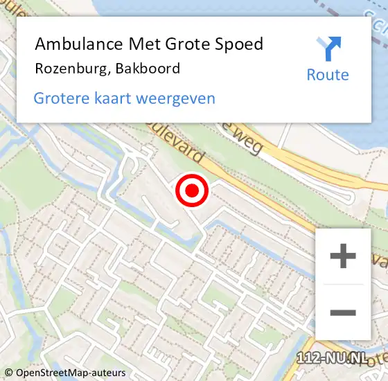 Locatie op kaart van de 112 melding: Ambulance Met Grote Spoed Naar Rozenburg, Bakboord op 11 juni 2023 14:58