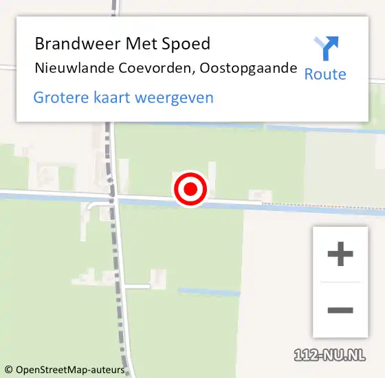 Locatie op kaart van de 112 melding: Brandweer Met Spoed Naar Nieuwlande Coevorden, Oostopgaande op 11 juni 2023 16:19