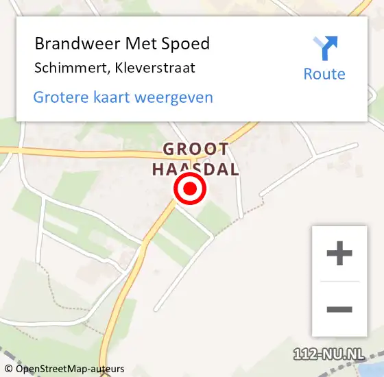 Locatie op kaart van de 112 melding: Brandweer Met Spoed Naar Schimmert, Kleverstraat op 11 juni 2023 17:59