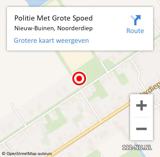 Locatie op kaart van de 112 melding: Politie Met Grote Spoed Naar Nieuw-Buinen, Noorderdiep op 11 juni 2023 18:05