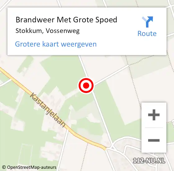 Locatie op kaart van de 112 melding: Brandweer Met Grote Spoed Naar Stokkum, Vossenweg op 11 juni 2023 18:50