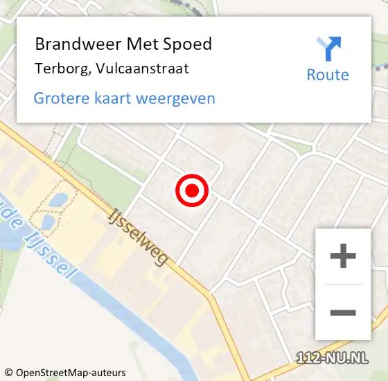 Locatie op kaart van de 112 melding: Brandweer Met Spoed Naar Terborg, Vulcaanstraat op 11 juni 2023 22:31