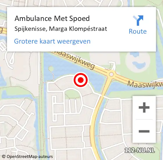 Locatie op kaart van de 112 melding: Ambulance Met Spoed Naar Spijkenisse, Marga Klompéstraat op 12 juni 2023 01:45