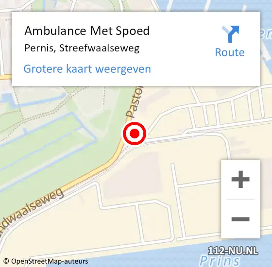 Locatie op kaart van de 112 melding: Ambulance Met Spoed Naar Pernis, Streefwaalseweg op 12 juni 2023 12:58
