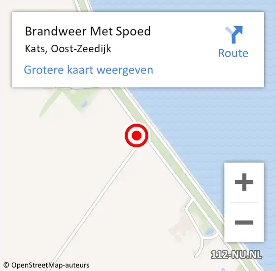 Locatie op kaart van de 112 melding: Brandweer Met Spoed Naar Kats, Oost-Zeedijk op 12 juni 2023 15:20