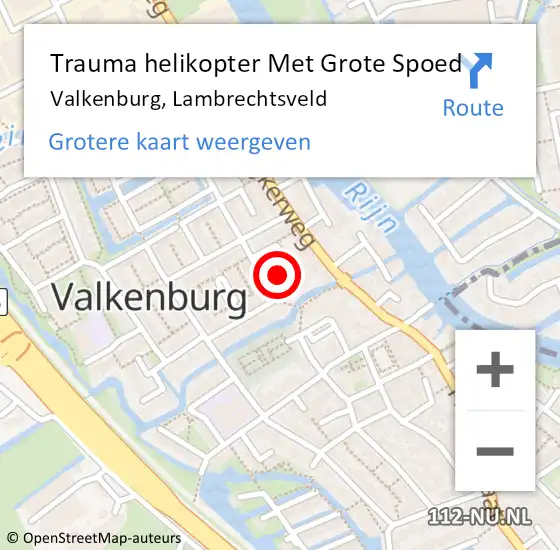 Locatie op kaart van de 112 melding: Trauma helikopter Met Grote Spoed Naar Valkenburg, Lambrechtsveld op 12 juni 2023 18:12