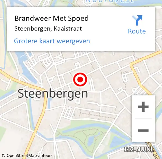 Locatie op kaart van de 112 melding: Brandweer Met Spoed Naar Steenbergen, Kaaistraat op 12 juni 2023 20:46