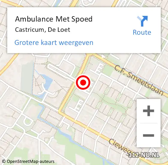 Locatie op kaart van de 112 melding: Ambulance Met Spoed Naar Castricum, De Loet op 12 juni 2023 20:56