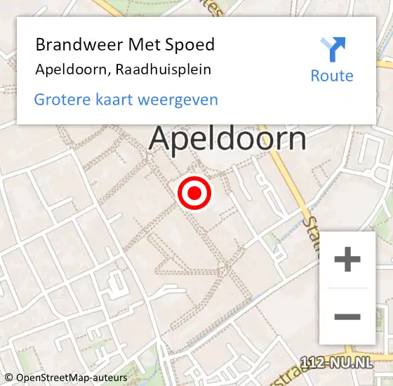 Locatie op kaart van de 112 melding: Brandweer Met Spoed Naar Apeldoorn, Raadhuisplein op 13 juni 2023 04:52