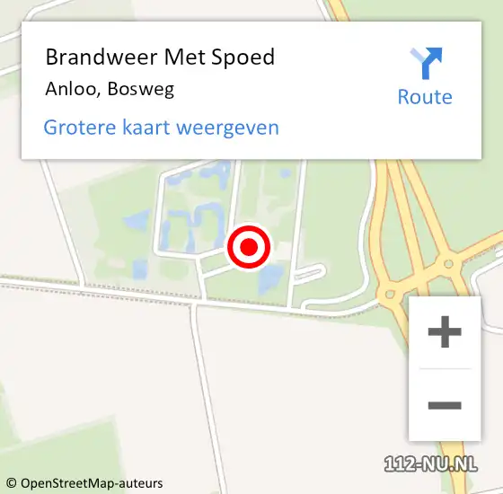 Locatie op kaart van de 112 melding: Brandweer Met Spoed Naar Anloo, Bosweg op 13 juni 2023 06:14