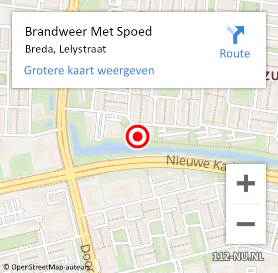 Locatie op kaart van de 112 melding: Brandweer Met Spoed Naar Breda, Lelystraat op 13 juni 2023 06:37