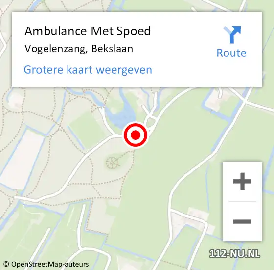 Locatie op kaart van de 112 melding: Ambulance Met Spoed Naar Vogelenzang, Bekslaan op 13 juni 2023 12:02