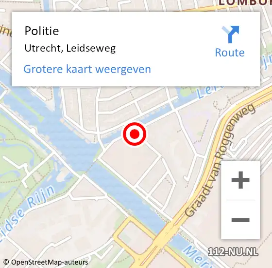 Locatie op kaart van de 112 melding: Politie Utrecht, Leidseweg op 13 juni 2023 14:12