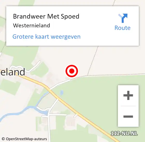Locatie op kaart van de 112 melding: Brandweer Met Spoed Naar Westernieland op 13 juni 2023 16:09